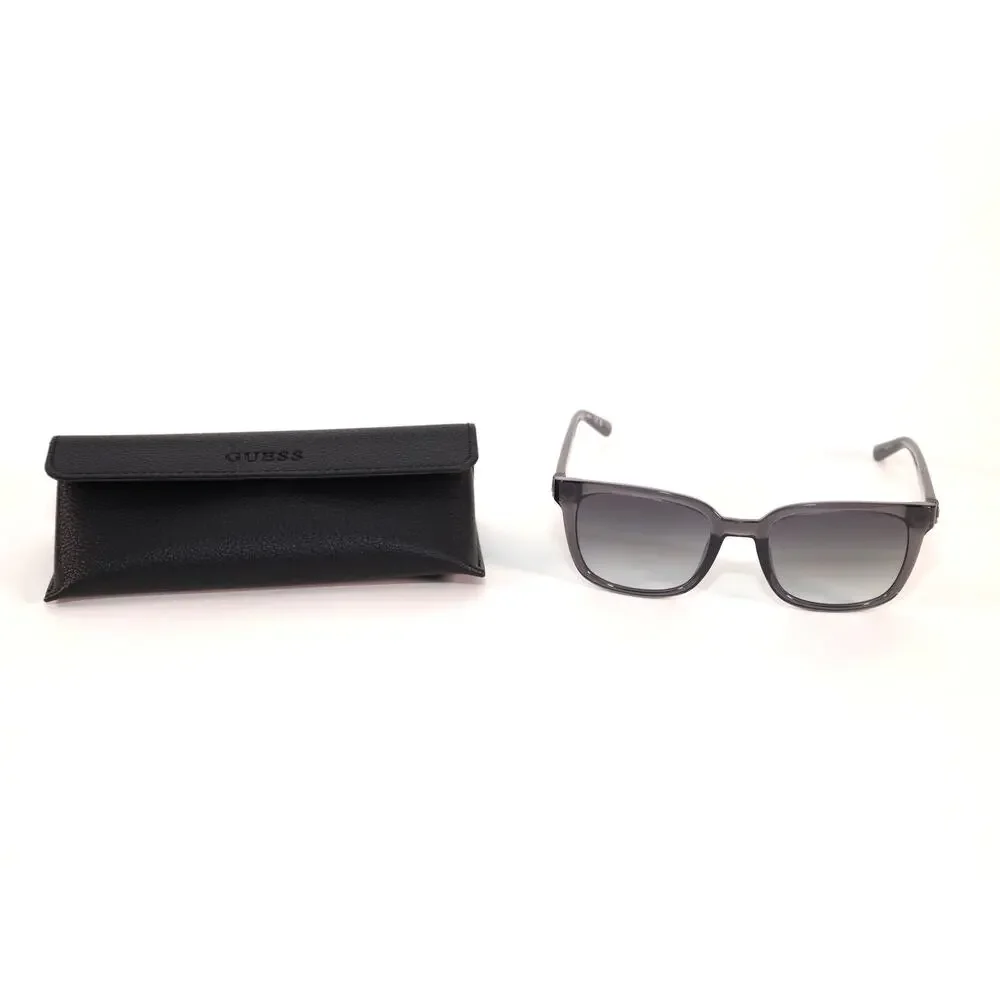 Guess Square Mens Sunglasses - Transparent Grey / Smoke Gradient - NWT